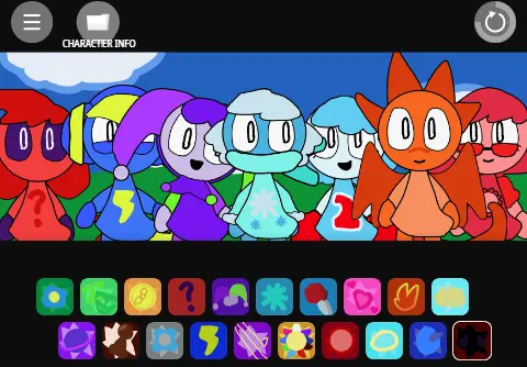 Gameplay of Sprunki Mod Poddel Nyy showing custom characters Sprunki Mod Poddel Nyy Gameplay Screenshot