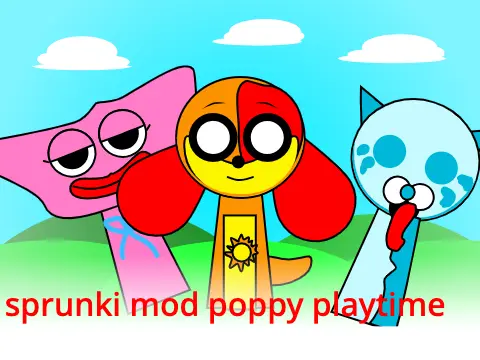Logo for the Sprunki Mod Poppy Playtime horror crossover