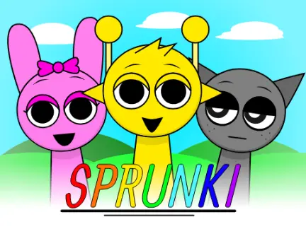 Official logo for Sprunki Modded Full Characters game featuring all custom characters