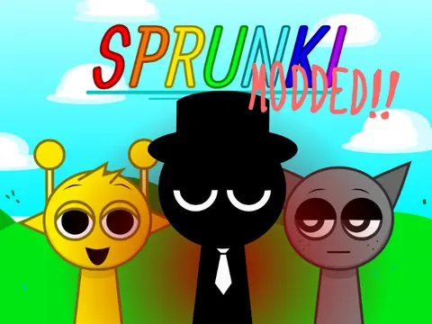 Official logo for Sprunki Modded New Version game featuring updated character designs