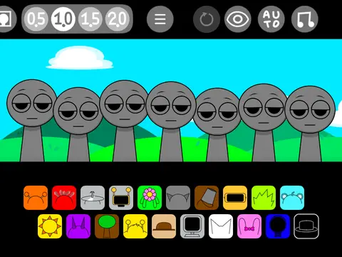 Sprunki Modded Scratch Port Remix V2 game logo showing modded characters and interface