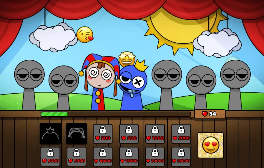 Gameplay Screenshot of Sprunki Monsters Sprunki Monsters Gameplay Screenshot - Scary Creature Transformations