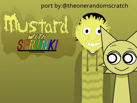Sprunki Mostasa Game Logo - Featuring the new Mostasa character