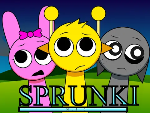 Official logo for Sprunki MSI Alive game featuring animated Sprunki characters