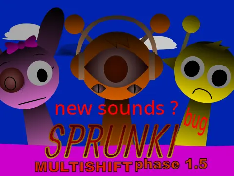 Official logo for Sprunki Multishift Phase 1.5 game featuring iconic characters