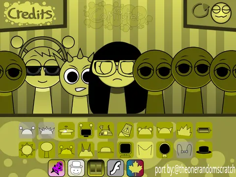 Official logo for Sprunki Mustard Mod But Ling Ling game featuring mustard-colored Sprunki characters