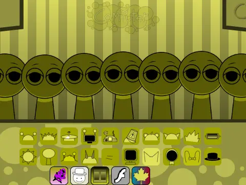 Sprunki Mustard Mod Eli game cover featuring yellow mustard-themed characters