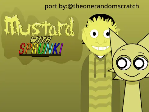 Official logo for Sprunki Mustard Mod Remix Pero Remix game featuring mustard-themed characters