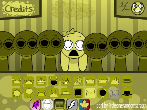 Sprunki Mustard Party Game Logo featuring yellow mustard-themed characters