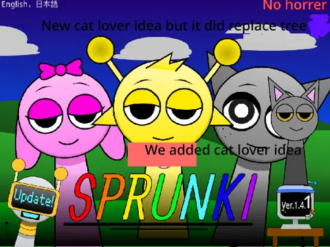 Official logo for Sprunki New Update featuring Cat Lover character