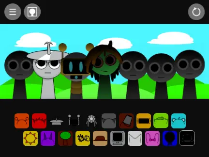 Logo for Sprunki Night Mode Family Friendly mod featuring the OWAKCX character
