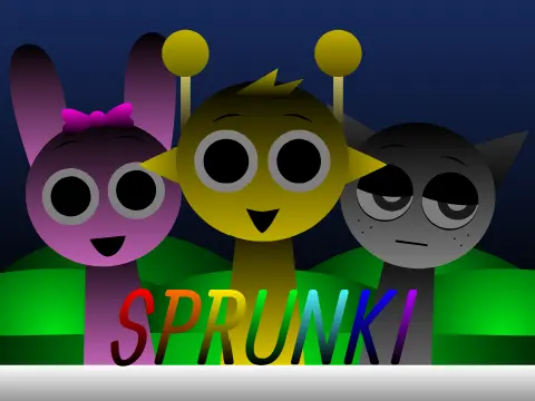 Sprunki Nightime version with dark theme and nighttime characters for music creation