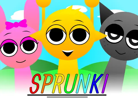 Sprunki Normal 3D Test Game Logo - 3D Sprunki Character Showcase