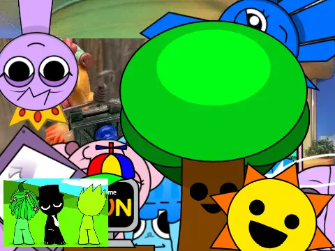 Sprunki OC 15 Reversed Edition Game Logo - Featuring inverted color Sprunki characters