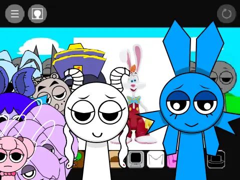 Sprunki OC game showing original character creation tools and customization options