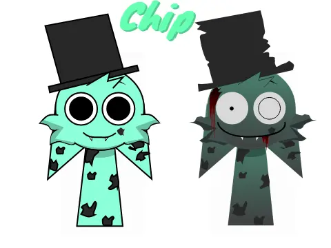 Sprunki OC Chip character customization game interface showing character design options