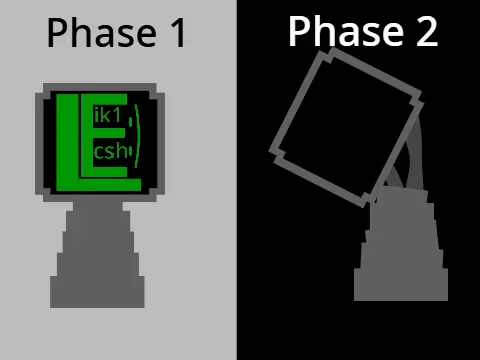Logo for Sprunki OC-Pixel, an 8-bit style gray Sprunki character