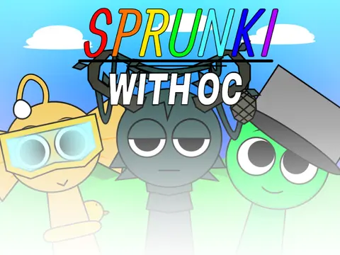 Sprunki OC Real Fixed Game Logo featuring customizable Sprunki characters