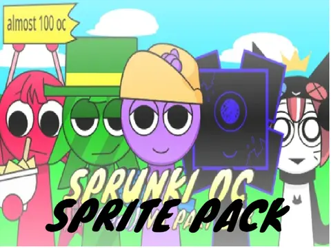 Sprunki OC Real Sprite Pack 1 featuring multiple character sprites