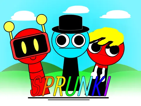 Official logo for Sprunki OCS game featuring custom characters