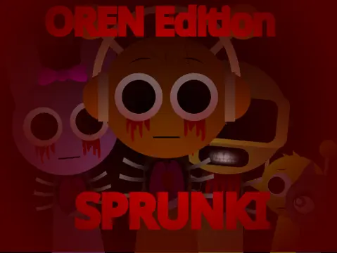 Official Sprunki Oren Edition game logo featuring the Oren character