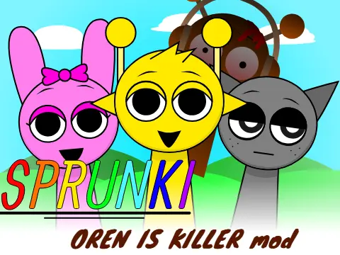 Sprunki Oren is Killer Mod Game Cover - Dark Version of Oren Character