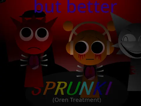 Official logo for Sprunki Oren Treatment But Better game