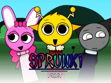 Official logo for Sprunki Parodybox Port game featuring iconic Sprunki characters