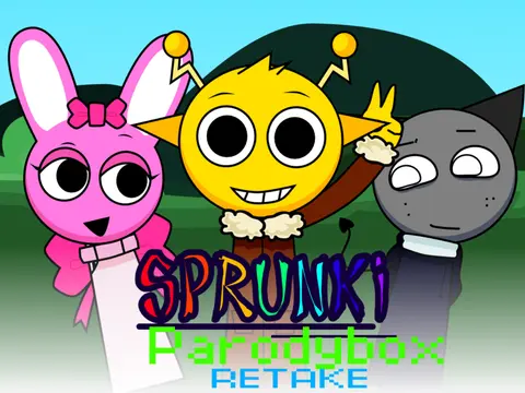 Official Sprunki Parodybox Retake game logo featuring colorful characters