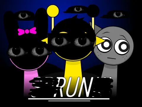 Original Sprunki Phase gameplay showing classic character designs and music interface