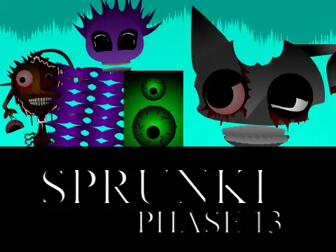 Sprunki Phase 13 Retake Official Cover Art - Horror Mod with Babies Characters