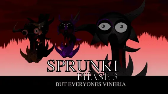 Sprunki Phase 3 Remastered Logo - Horror Edition with Vineria Characters