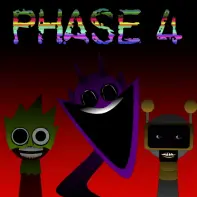 Four popular Sprunki characters creating music in this kids favorite game