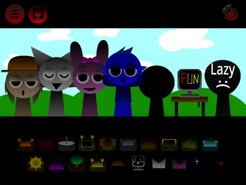 Sprunki Phase But Friendly version showing bright colors and simple interface for children