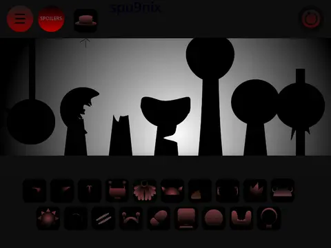 Sprunki Phase Definitive V8 gameplay showing all available characters and comprehensive sound mixing options