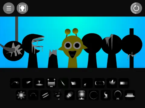 Sprunki characters with swapped color palettes and attributes in a work-in-progress style