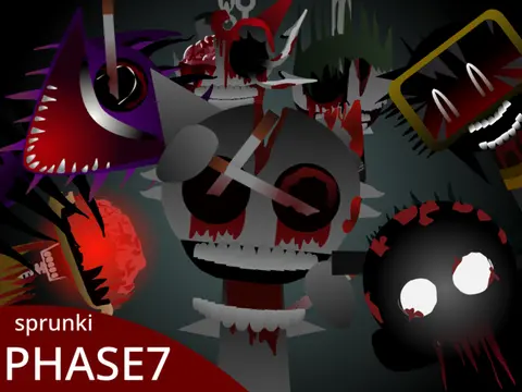 Sprunki Phase Update V8 game cover showing version 8 enhancements