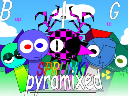 Official Sprunki Piramixed 6.3 Credits game logo featuring colorful characters