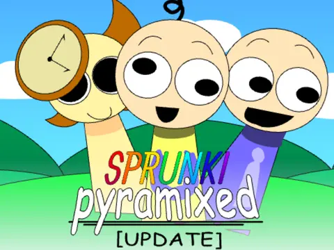 Official logo for Sprunki Piramixed Upin and Ipin update game
