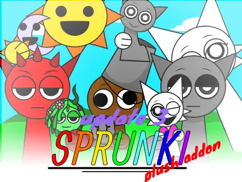 Sprunki Plush Addon Update 3 Character Collection Sprunki Plush Addon Update 3 Logo - Showcasing New Plush Characters