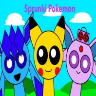 Sprunki Pokemon Game Logo featuring Sprunki characters in Pokemon style