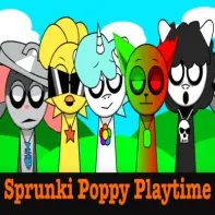 Sprunki Poppy Playtime Game Logo - Horror Crossover