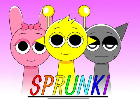 Sprunki Porridge Game Logo - Colorful Banana Adventure