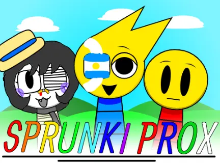 Sprunki Prox Repost Mod Remix logo and fun gameplay cover