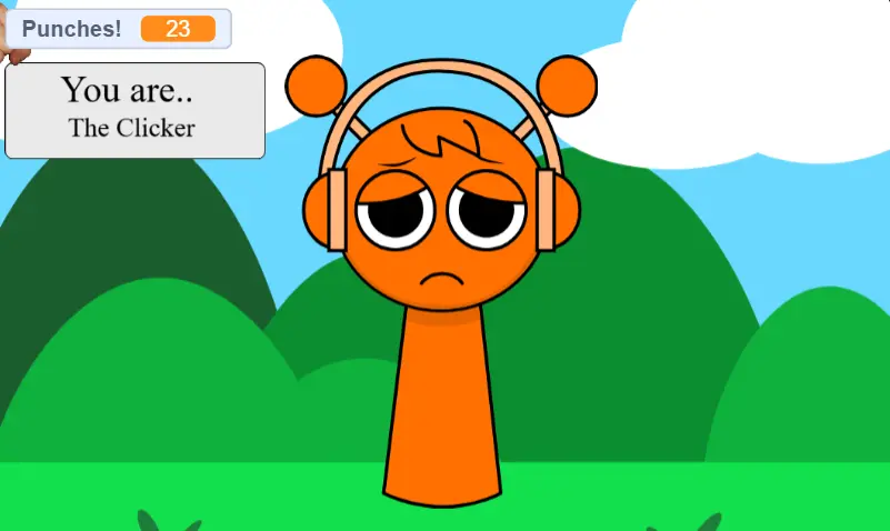 Gameplay Screenshot of Sprunki Punch Oren Clicker Horror Mod