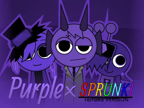 Sprunki Purple game logo featuring purple characters
