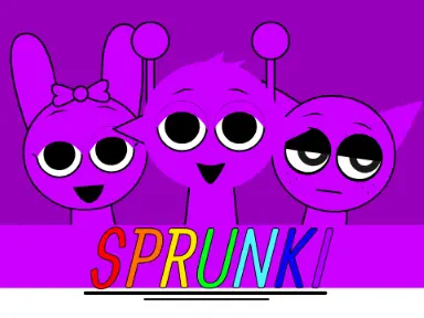 Sprunki Purple Real Game Logo - Custom Purple Sprunki Character
