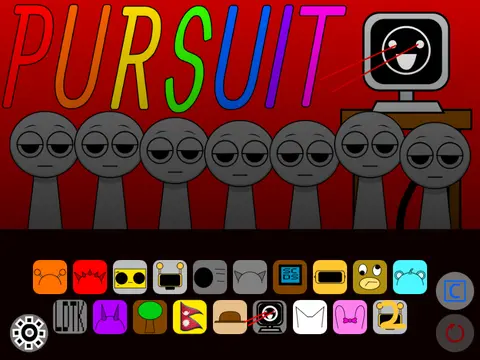 Sprunki Pursuit The Game custom character interface