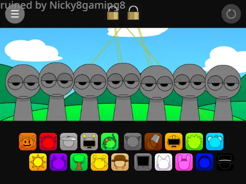 Logo for Sprunki Pyramix But Ruined Not Remix chaotic mod
