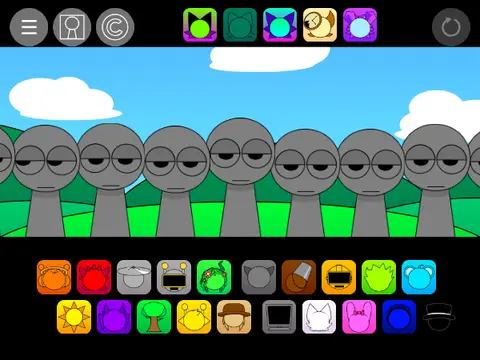 Sprunki Pyramixed 0.9 But With Arms game logo showing characters with animated arms
